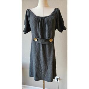 TWG Women's Whimsigoth Scoop Neck Cashmere Shift Dress Size M Gray Office Career
